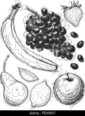 Fruit Medley Sketches Illustration de Vecteur