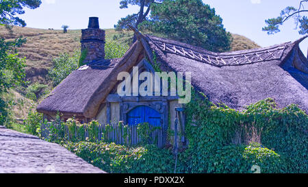 Centre village , Hobbiton movie set Banque D'Images