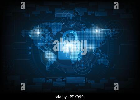 Vector security world concept. Illustration de Vecteur