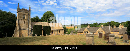 L'église paroissiale de St Peters, Upper Slaughter, village des Cotswolds Gloucestershire, Angleterre, RU Banque D'Images