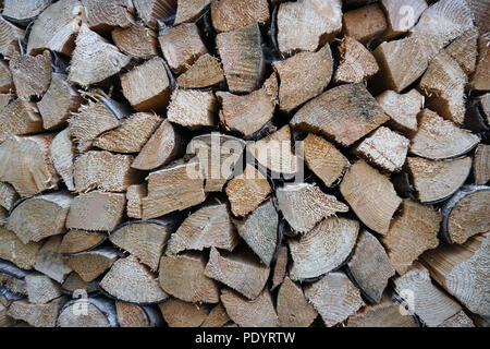 Le séchage du bois empilé Banque D'Images