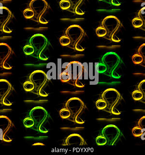 Profil de transparent et vitreux astrologie ancienne couleur des symboles - Leo Banque D'Images