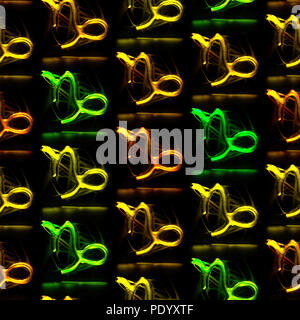 Profil de transparent et vitreux ancienne couleur des symboles - Astrologie Capricorne Banque D'Images