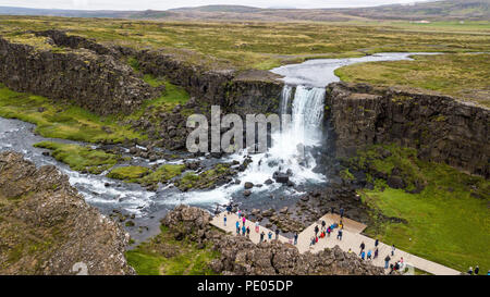 Öxarárfoss, le Parc National de Thingvellir, Islande Banque D'Images
