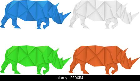 Rhinoceros. Illustration vecteur polygonale Illustration de Vecteur