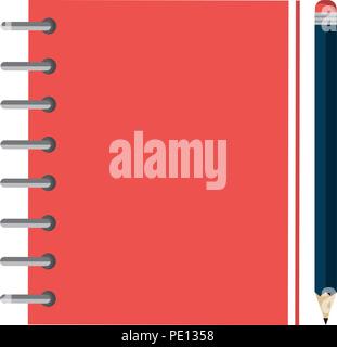 Notebook agend estimates avec crayon vector illustration design Illustration de Vecteur