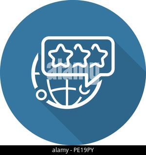 L'icône de la ligne de commentaires des clients mondiaux. Illustration de Vecteur