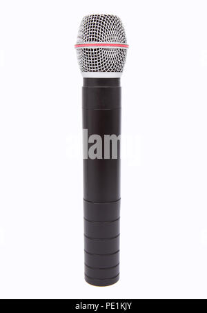 Le microphone sur le blanc. Microphone isolé sur fond blanc. Banque D'Images