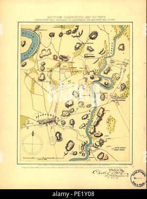 Sharpsburg Antietam et environs. Construit et gravée pour illustrer "La guerre avec le Sud" Banque D'Images