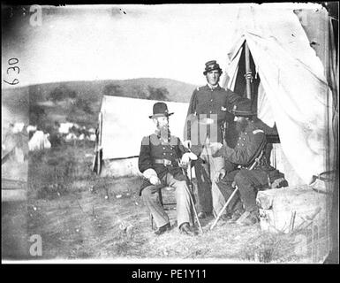 Antietam, Maryland Le Colonel John S. Crocker, le Lieutenant-colonel Benjamin C. Butler, et l'adjudant du 93D, neuf Volontaires de New York Banque D'Images