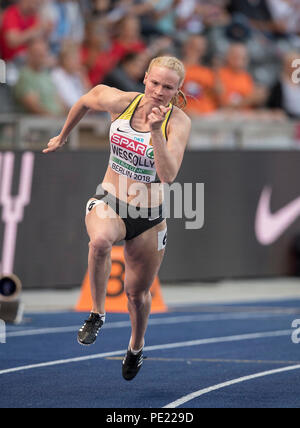Berlin, Deutschland. 10 août, 2018. Jessica-Bianca WESSOLLY, l'Allemagne, l'action. Demi-finale femmes 200m, le 10.08.2018 Championnats d'Europe d'athlétisme 2018 à Berlin/Allemagne à partir de 06.08. - 12.08.2018. Utilisation dans le monde entier | Credit : dpa/Alamy Live News Banque D'Images