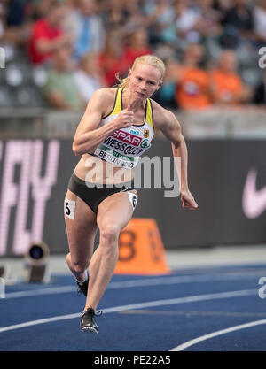 Berlin, Deutschland. 10 août, 2018. Jessica-Bianca WESSOLLY, l'Allemagne, l'action. Demi-finale femmes 200m, le 10.08.2018 Championnats d'Europe d'athlétisme 2018 à Berlin/Allemagne à partir de 06.08. - 12.08.2018. Utilisation dans le monde entier | Credit : dpa/Alamy Live News Banque D'Images