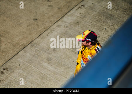 Corby, Northamptonshire, Angleterre, 11 août 2018. Pilote de course BTCC James Cole et l'équipe Shedded Blé avec Gallagher durant la Dunlop MSA British Touring Car Championship at Rockingham Motor Speedway. Photo par Gergo Toth / Alamy Live News Banque D'Images