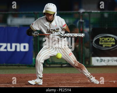 Zozo Marine Stadium, Chiba, Japon. Août 11, 2018. Misato Kawano (JPN), le 11 août 2018 - Softball : Championnat du monde de softball féminin 2018 Série de 8 match entre le Japon 3-4 Amérique à Zozo Marine Stadium, Chiba, Japon. Credit : Sho Tamura/AFLO SPORT/Alamy Live News Banque D'Images