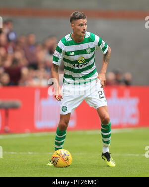 Parc de Murrayfield, Edinburgh, UK. Août 11, 2018. Football Premiership Ladbrokes, le Cœur du Midlothian contre Celtic ; Mikael Lustig de crédit Celtique : Action Plus Sport/Alamy Live News Banque D'Images