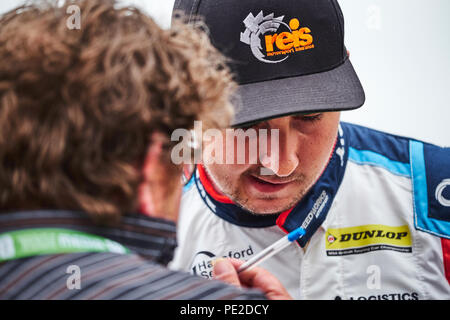 Corby, Northamptonshire, Angleterre, le 12 août 2018. Tom Ingram et Speedworks Motorsport lors de la Dunlop MSA British Touring Car Championship at Rockingham Motor Speedway. Photo par Gergo Toth / Alamy Live News Banque D'Images