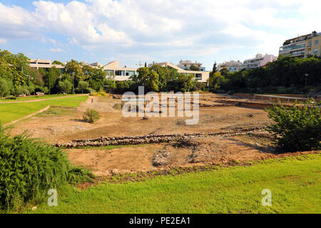 Aristote ou Lycaeum Lyceum était un temple dédié à Apollon Lyceus. Il est surtout connu pour l'école Péripatétique de philosophie fondée par Aristote. Banque D'Images