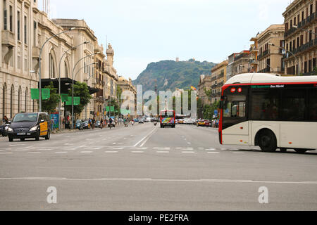 Barcelone, Espagne - 11 juillet 2018 : Passeig de Colom, rue de Barcelone, Catalogne, Espagne Banque D'Images