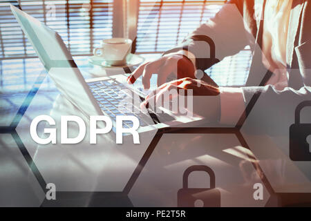 Concept PIBR, règlement général sur la protection des données, sécurité de l'information concept Banque D'Images