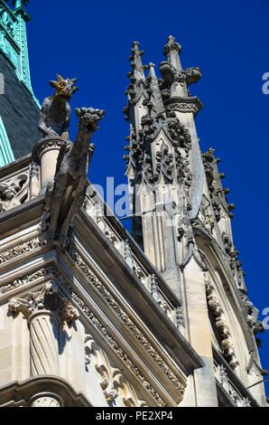 La façade et les détails architecturaux de la maison principale de l'extérieur du domaine Biltmore Asheville, Caroline du Nord, États-Unis Banque D'Images