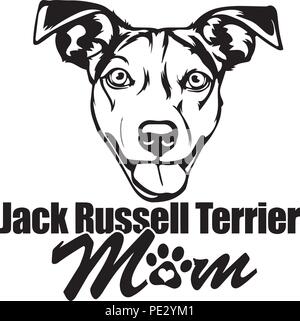 Jack Russell Terrier race de chien chiot face isolé Illustration de Vecteur