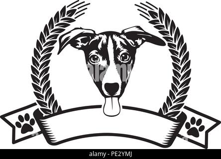 Jack Russell Terrier race de chien chiot face isolé Illustration de Vecteur