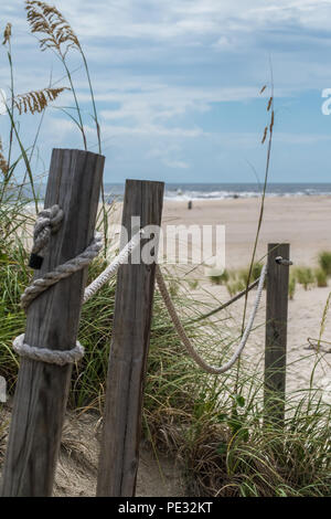 Bald Head Island-Beach, Marina, Lighthouse Banque D'Images