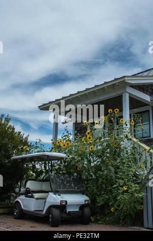 Bald Head Island-Beach, Marina, Lighthouse Banque D'Images