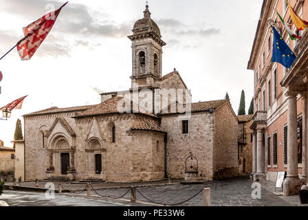 SAN QUIRICO D'ORCIA - Mai 30:l'église de San Quirico d'Orcia Toscane,Italie,le Mai 30,2018. Banque D'Images