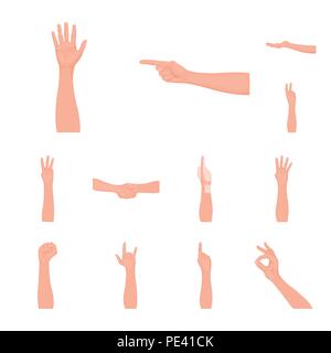 Les gestes et leur signification des icônes cartoon dans set collection pour design.partie émotionnelle de la communication symbole vecteur illustration de stock. Illustration de Vecteur