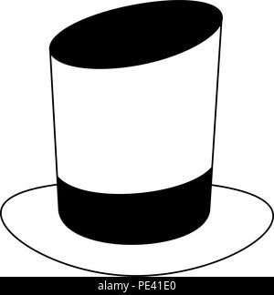 Chapeau homme vintage en noir et blanc Illustration de Vecteur