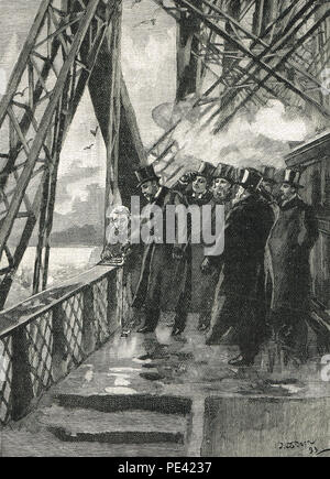 Ouverture du pont du Forth par le Prince de Galles (futur Édouard VII), 4 mars 1890 Banque D'Images