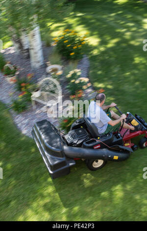 Jeune homme de cour faisant Mot, USA Banque D'Images