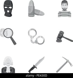 Cage,ensemble,cell,collection,cour,crime,chien,d'empreintes digitales,footprint,hammer,icône,menottes,illustration,images,prison,isolé,logo,touches,loupe,,masque,monochrome,objets,prison prisonnier prisonniers,,punch,mort,set,signer,Surveillance,voleurs,voleur,symbole vecteur,web,bois, vecteurs vecteur , Illustration de Vecteur