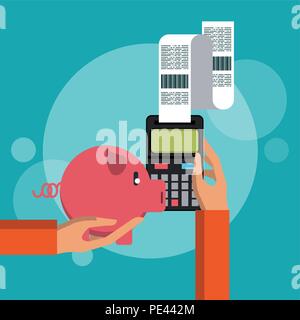 L'argent comptant et d'épargne Illustration de Vecteur