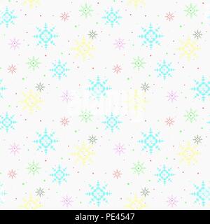 Flocons colorés motif transparent. L'arrière-plan sans fin d'hiver eps10 Illustration de Vecteur