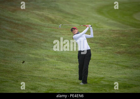 France's Manon Molle joue son tir d'approche à la 7e trou lors de son match de demi-finale avec la Grande-Bretagne 3 ce matin pendant la journée 11 de l'European Championships 2018 à Gleneagles le PGA Centenary Cours. Banque D'Images