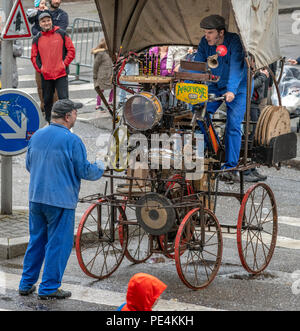 1891, l'aérophone dynamogenic mobile machine musicale, défilé de carnaval de Strasbourg, Alsace, France, Europe, Banque D'Images