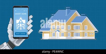 L'automatisation du contrôle Smart Home via une application mobile Illustration de Vecteur