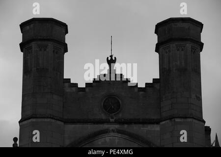 Ashton Court Mansion Tower. Bristol Balloon Fiesta, Août, 2018. UK. Banque D'Images