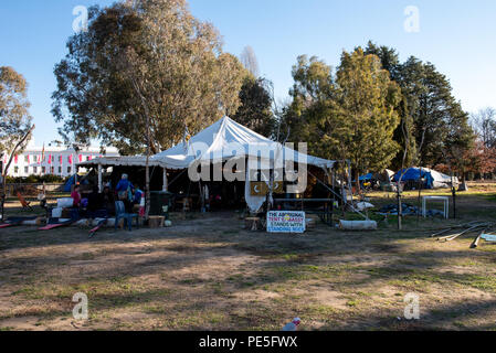 Canberra, Territoire de la capitale australienne, Australie.11 juillet 2018. Ambassade tente autochtone.Jayne Russell/ Alamy Stock Photo Banque D'Images