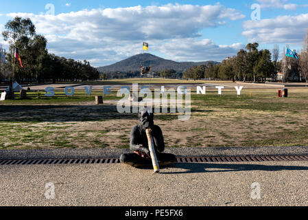 Canberra, Territoire de la capitale australienne, Australie.11 juillet 2018. Ambassade tente autochtone.Jayne Russell/ Alamy Stock Photo Banque D'Images