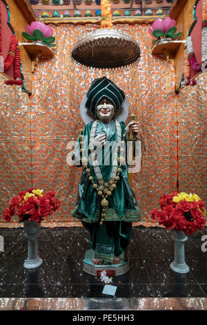 Une statue de la déesse guerrière hindou Shri Khodiyar à l'intérieur d'un temple à Woodside, Queens, New York. Banque D'Images