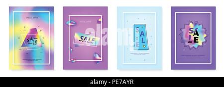Ensemble de la vente de cartes. Bannières verticales pour le web. Vector illustration. Illustration de Vecteur