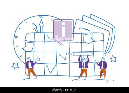 Le changement d'horaire de l'événement Gestion du temps l'icône d'information concept gens d'affaires de planification processus de travail horizontal calendrier Illustration de Vecteur