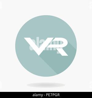 Télévision avec l'icône vecteur Fine Logo VR Illustration de Vecteur