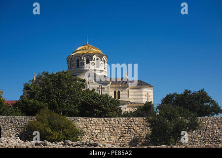 Hersonissos. Temple. les fouilles. Banque D'Images