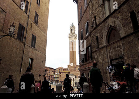 Vue fantastique sur la Piazza del Campo, Sienne, Toscane, Italie Banque D'Images