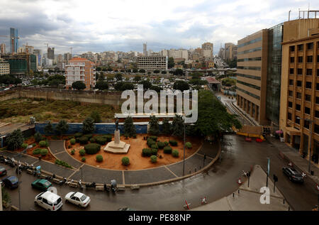 Une vue de ce qui était l'un des champs de la mort de Beyrouth pendant la guerre civile du Liban et le champ de bataille que le capital divisé en deux moitiés. Banque D'Images