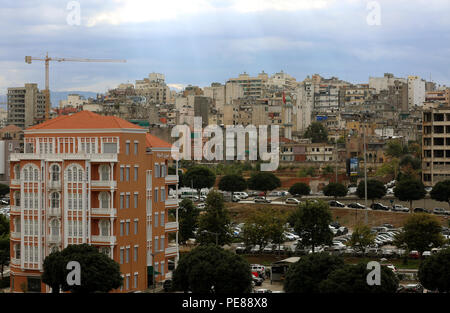 Une vue de ce qui était l'un des champs de la mort de Beyrouth pendant la guerre civile du Liban et le champ de bataille que le capital divisé en deux moitiés. Banque D'Images